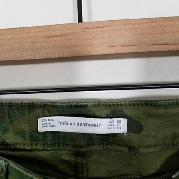 Zara Camo Distressed Stretch Skinny Jeans 4 - Picture 4 of 9